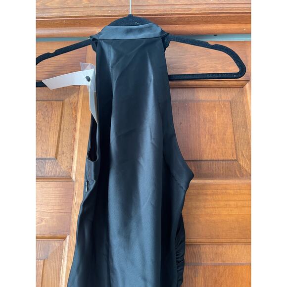 NWT Retrofête Women's Sab Halter Satin Maxi Dress Sleeveless Black Size XS - Picture 4 of 16